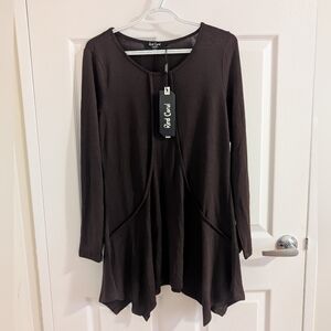 Red Coral Chic Collection Tunic Top Brown | Size M | NWT | Soft Viscose Blend